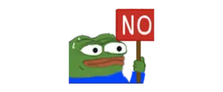 😨 Pepe the Frog NO Pepe, Sapo, Meme, Reação, Não, Negação telegram sticker