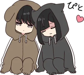 😪 ぴと anime, kawaii, cute, chibi, animals, love telegram sticker