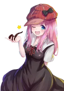 😉 Chika Fujiwara Kaguya-sama: Love Is War 动漫, 漫画, 可爱, 粉色头发, Chika, 藤原, 帽子, 萌 telegram sticker