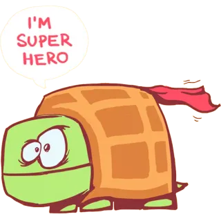 🐢 I'M SUPER HERO เต่า, ซูเปอร์ฮีโร่, สัตว์, การ์ตูน telegram sticker