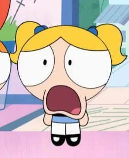 😱 Bubbles Powerpuff Girls Desenho animado, Personagem, Bolhas, Chocado, As Meninas Superpoderosas telegram sticker