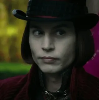 🍫 Willy Wonka Charlie and the Chocolate Factory willy wonka, johnny depp, cioccolato, fabbrica, film, personaggio telegram sticker