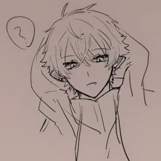 🤍 anime style, cartoon, question mark, puzzled, boy, manga whatsapp sticker