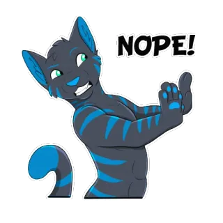🚫 NOPE! 퍼리, 수인, 고양이, 불만, 부정적, 안돼, 아니 whatsapp sticker