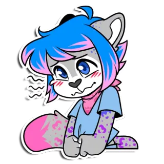 😳 Furry, Anthro, Schattig, Dier, Cartoon, Personage whatsapp sticker