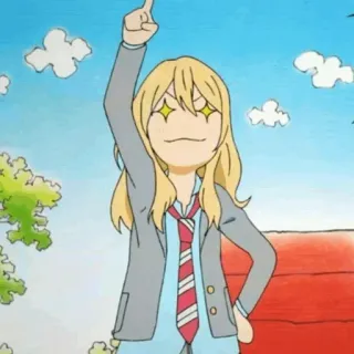 🤩 Kaori Miyazono Your Lie in April anime, character, cute, school uniform, Kaori Miyazono, Your Lie in April telegram sticker