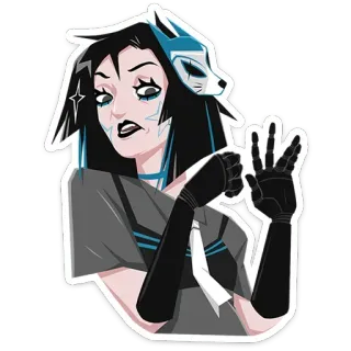 🙅‍♀️ woman, anime, cartoon, robot, goth, fox mask telegram sticker