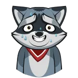 😬 raton laveur, dessin animé, animal, transpirant, émoticône, autocollant telegram sticker