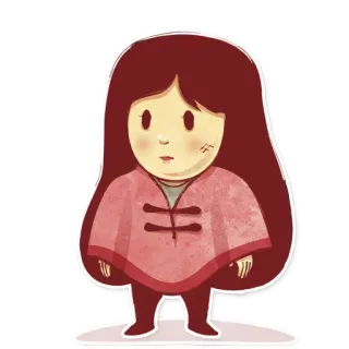 👧 Cartoon, Mädchen, Süß, Figur, Illustration, Sticker whatsapp sticker