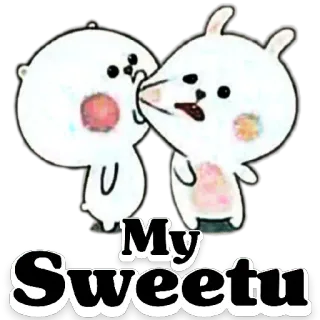 😀 My Sweetu fofo, amor, doce, romântico, desenho animado, coelho telegram sticker