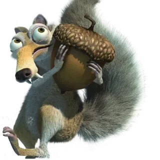 🙈 Scrat Ice Age Скрэт, Ледниковый период, белка, жёлудь, мультфильм, анимация telegram sticker