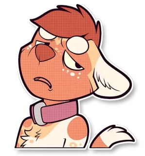 😒 狗, 卡通, 贴纸, 生气, 宠物, 动物 telegram sticker