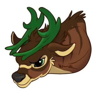 😡 олень, животное, лес, дикая природа, мультфильм, иллюстрация telegram sticker