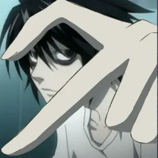 ❤️ L Lawliet Death Note Аниме, Death Note, L, Фанатское, Персонаж, Жест whatsapp sticker
