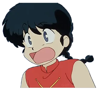 😱 Ranma Saotome Ranma 1/2 Anime, Artes Marciales, Dibujos Animados, Impactado whatsapp sticker