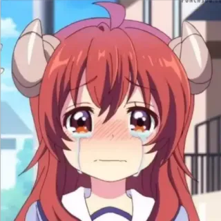 ☹ anime, crying, girl, devil, sad, tears telegram sticker