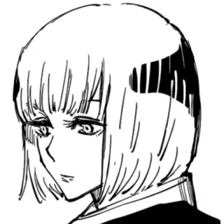 😔 Anime, Manga, Postać, Czarno-białe telegram sticker