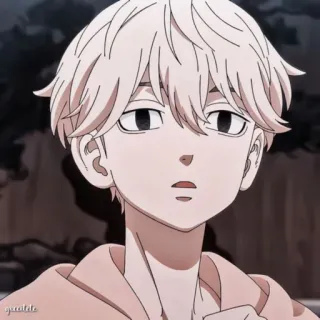 😮 anime, cartoon, portrait, blonde hair, boy whatsapp sticker
