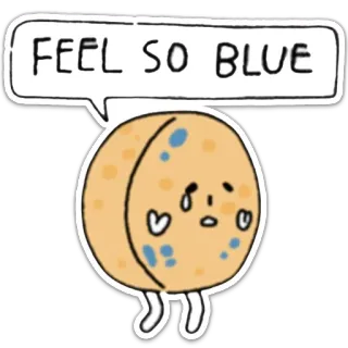 😭 FEEL SO BLUE traurig, blau, pfirsich, niedlich, cartoon, gefühl telegram sticker