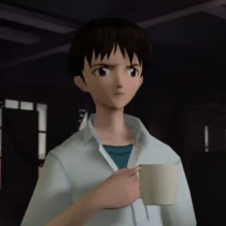😐 Shinji Ikari Neon Genesis Evangelion アニメ, キャラクター, シンジ, エヴァンゲリオン, 3D, 飲酒 telegram sticker
