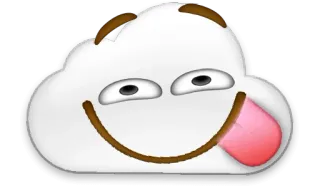 😋 nube, dibujo animado, emoji, gracioso, tonto whatsapp sticker