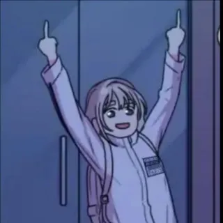 🖕 dito medio, offensivo, gesto, cartone animato, anime telegram sticker