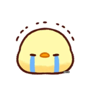 😭 traurig, weinend, emotional, Cartoon, süß, gelb, Küken, Vogel whatsapp sticker