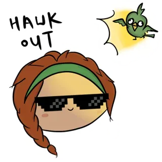 😎 HAWK
OUT halcón, pájaro, gafas de sol, pixelado, guay, gracioso whatsapp sticker