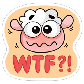 😊 WTF?! cartoon, sheep, wtf, expression, sticker whatsapp sticker