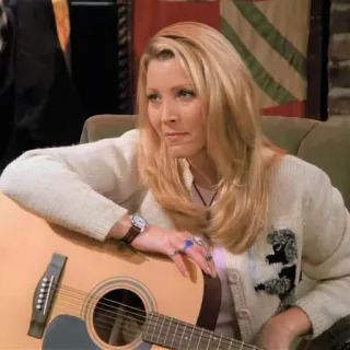 😕 Phoebe Buffay Friends sitcom, chitarra, attrice, Phoebe, amicizia telegram sticker