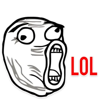 🤣 LOL มีม, 555, มีมอินเทอร์เน็ต, Rage Comic, ตลก, สีหน้า telegram sticker