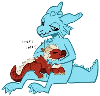 ❤️ PET PET PET มังกร, สัตว์เลี้ยง, น่ารัก, สัตว์, แฟนตาซี telegram sticker