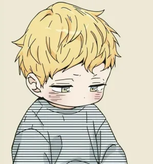😔 малыш, ребенок, милый, мультфильм, блондин, иллюстрация whatsapp sticker