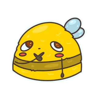 🤔 bij, cartoon, schattig, honing, insect, dier telegram sticker
