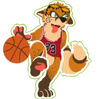 🏀 Fellwesen, Basketball, Tier, Sport, Cartoon telegram sticker
