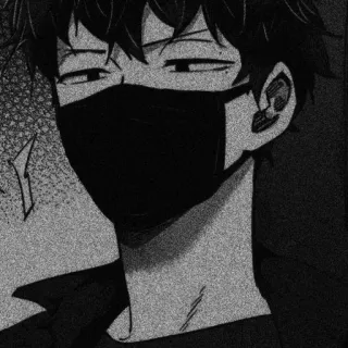🌪 anime, mask, black and white, scar telegram sticker