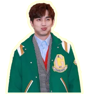 🤢 man, jacket, casual, pouting, korean, asian, person, celebrity telegram sticker