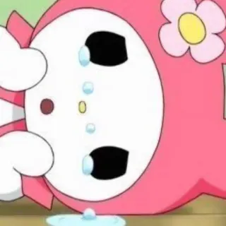 🥺 My Melody 마이멜로디, 산리오, 우는, 슬픈, 귀여운 telegram sticker