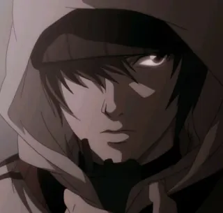 🎭 Light Yagami Death Note Anime, Manga, Death Note, Light Yagami, Kira, Antybohater, Bluza z kapturem telegram sticker