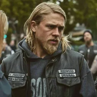 😒 Jax Teller Sons of Anarchy SONS motorcycle club, leather jacket, biker, men of mayhem telegram sticker