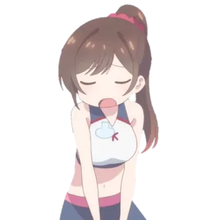🎭 Anime, Cô gái, Dễ thương, Ngáp, Phim hoạt hình, Nhân vật whatsapp sticker