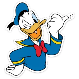 👍 Donald Duck Cartone animato, Anatra, Disney, Personaggio telegram sticker
