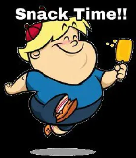 😋 Snack Time!! снек, еда, мультфильм, ребенок, счастливый, эскимо telegram sticker