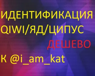 👌 ИДЕНТИФИКАЦИЯ QIWI/ЯД/ЦИПУС ДЕШЕВО К @i_am_kat telegram sticker