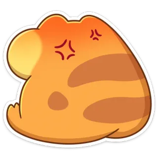😠 Blob, Orange, En colère, Expression, Dessin animé, Autocollant whatsapp sticker