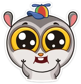 😍 mignon, animal, hamster, dessin animé, joyeux, autocollant whatsapp sticker