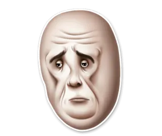 😔 Meme, Triste, Rosto, Emoji telegram sticker