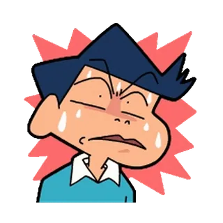 😱 卡通, 汗, 生气, 表情, 角色 telegram sticker