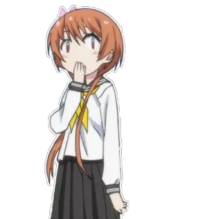 😯 Аниме, Девочка, Школьная форма, Мультфильм whatsapp sticker