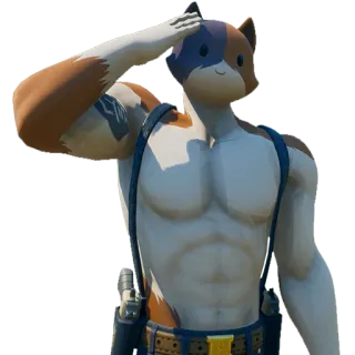 👮‍♂️ Meowscles Fortnite Katze, muskulös, Gruß, Spiel, Charakter telegram sticker